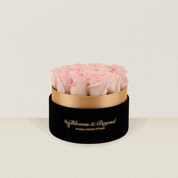 Round Velvet Rose Box | Pink